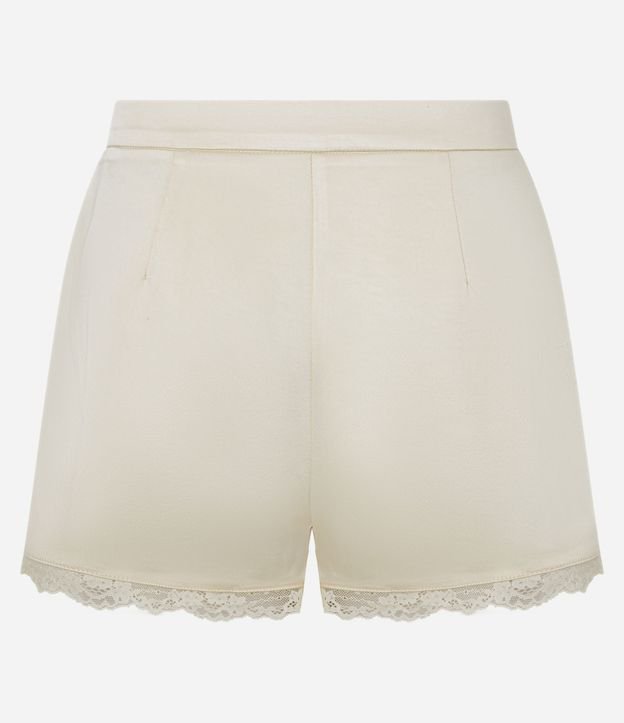 Minishort Satinado con Bolsillos y Encaje en el Bajo 7