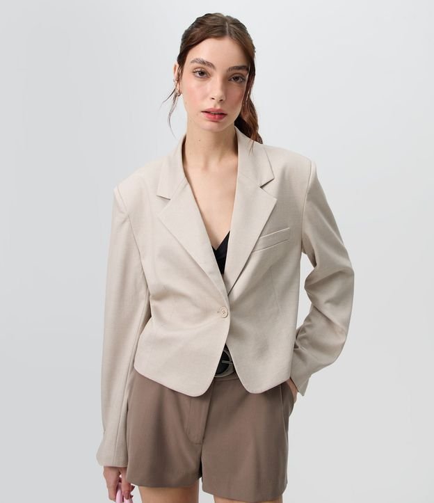 Blazer Boxy Cropped Sastre de Cuadros