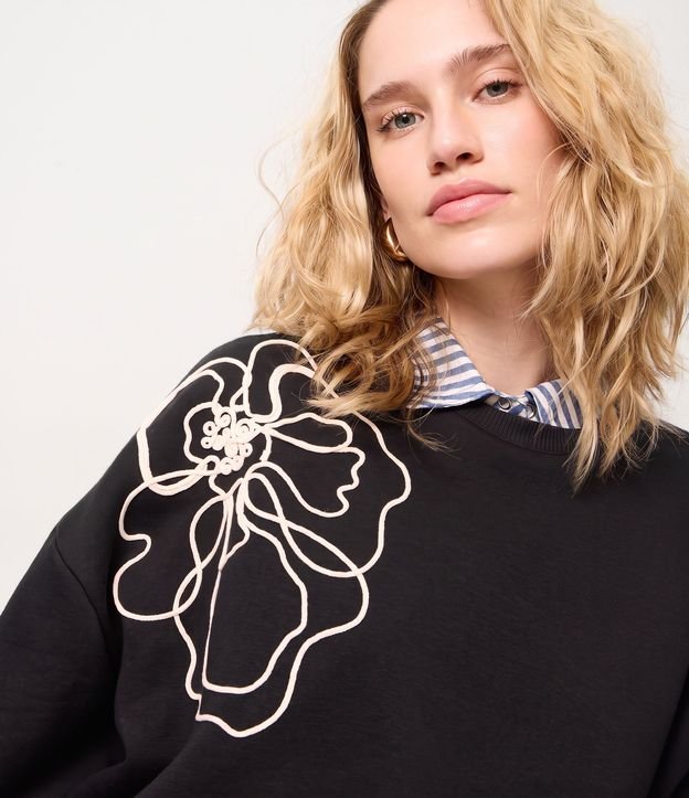 Saco Regular en Algodón con Bordado Floral