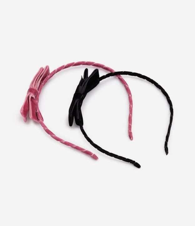 Kit de 02 Tiaras Infantiles en Terciopelo con Lazo