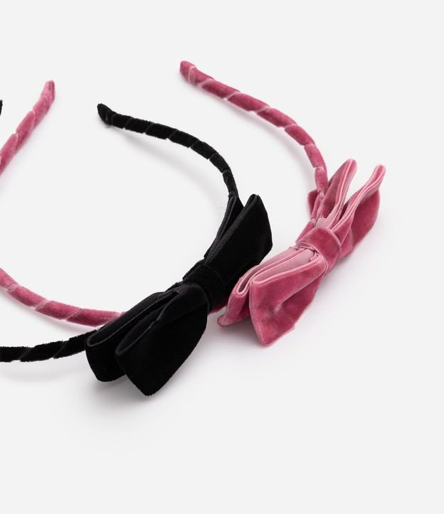 Kit de 02 Tiaras Infantiles en Terciopelo con Lazo 4