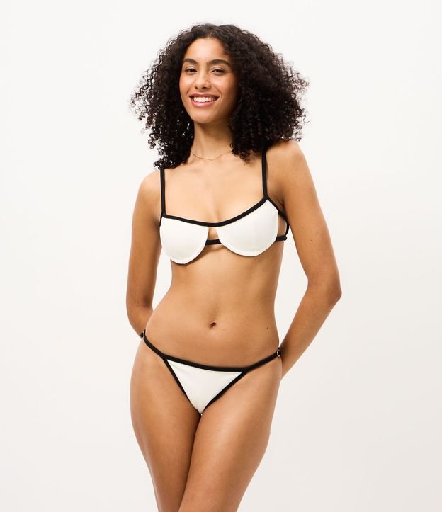 Bikini Top Media Taza con Bies Contrastante 2