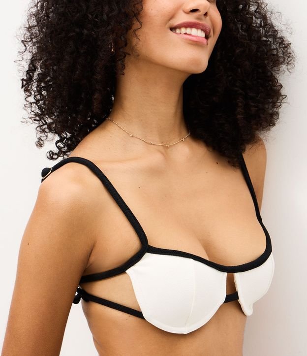 Bikini Top Media Taza con Bies Contrastante 3