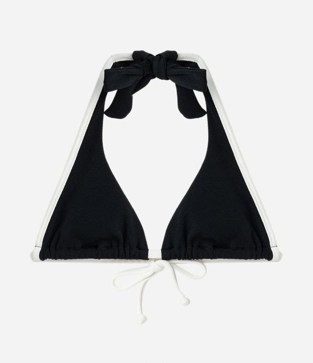 Bikini Top Triangular Fruncido Alargado con Bies Contrastante 6