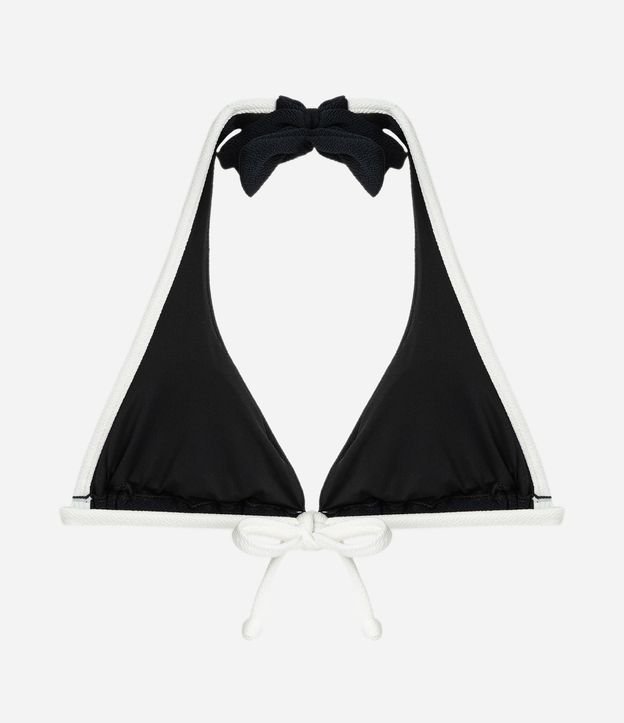 Bikini Top Triangular Fruncido Alargado con Bies Contrastante 7