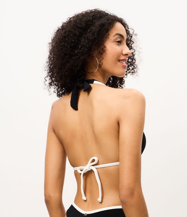 Bikini Top Triangular Fruncido Alargado con Bies Contrastante 5