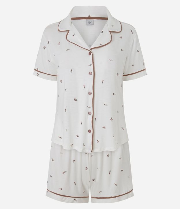 Pijama Corto Americano en Viscolycra con Estampado Floral 7