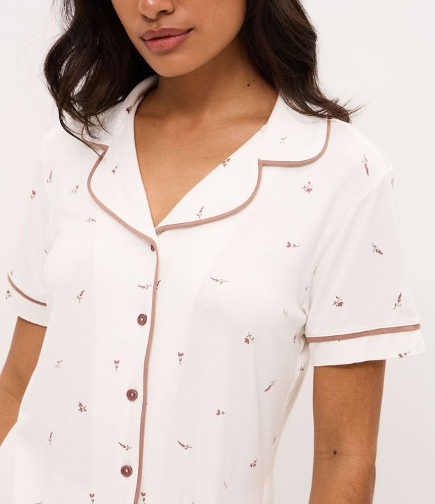 Pijama Corto Americano en Viscolycra con Estampado Floral 4