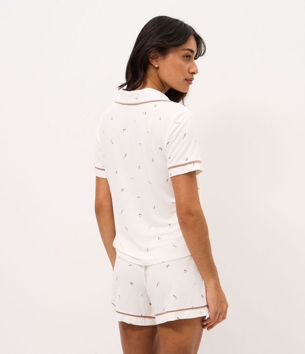 Pijama Corto Americano en Viscolycra con Estampado Floral 5