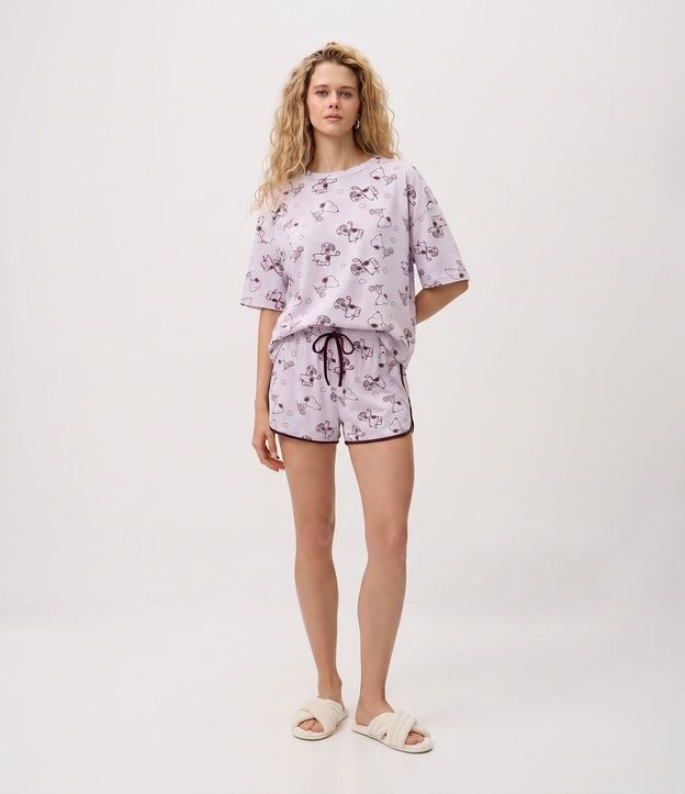 Short de Pijama en Viscolycra con Estampa de Snoopy 3