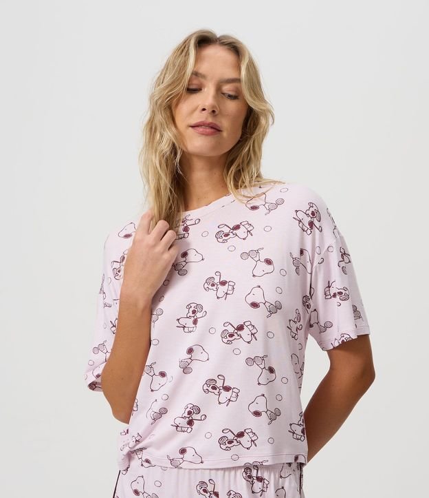 Blusa de Pijama en Viscolycra con Estampa de Snoopy 3