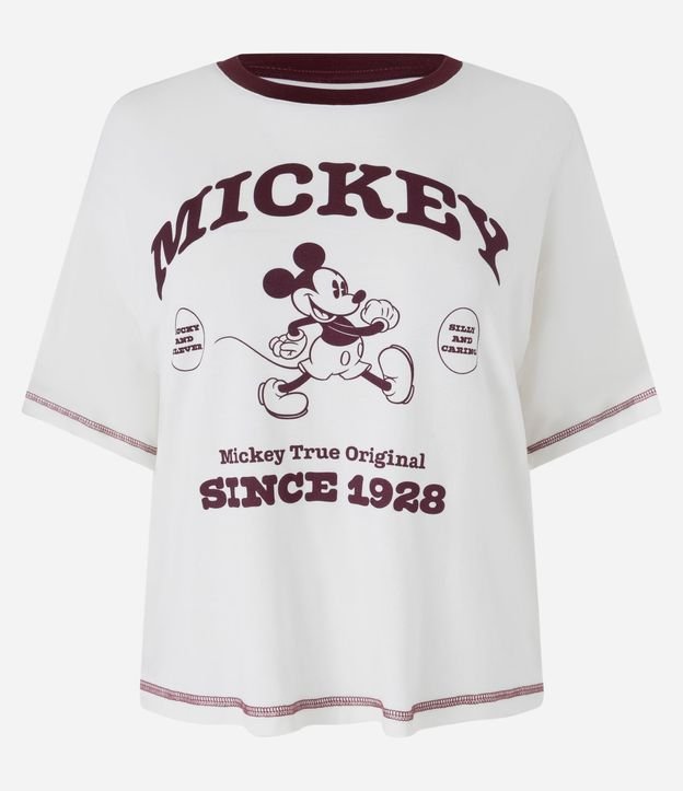 Blusa de Pijama en Viscolycra con Estampado Vintage Mickey Mouse