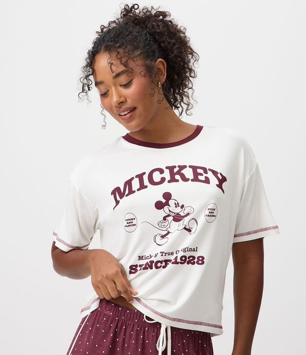 Blusa de Pijama en Viscolycra con Estampado Vintage Mickey Mouse 2