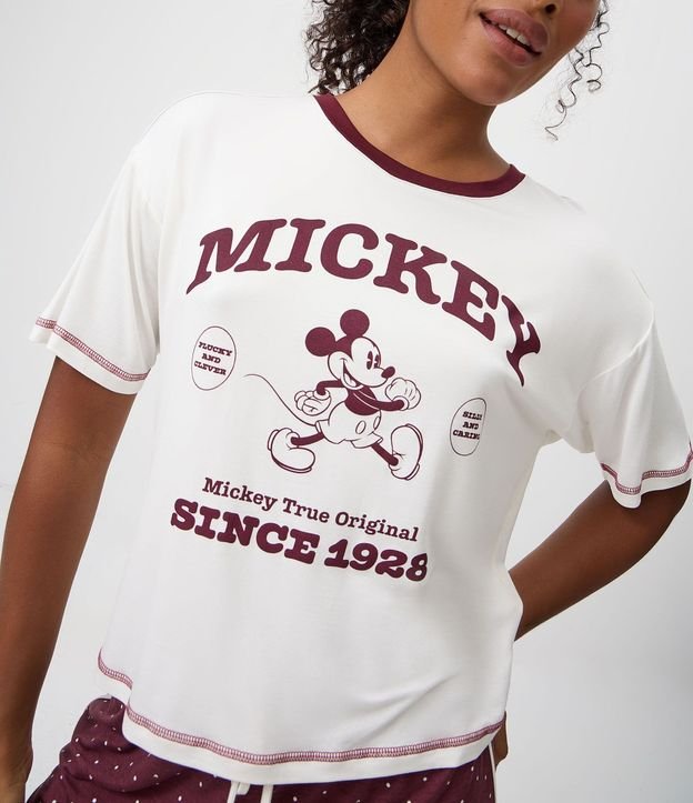 Blusa de Pijama en Viscolycra con Estampado Vintage Mickey Mouse 4