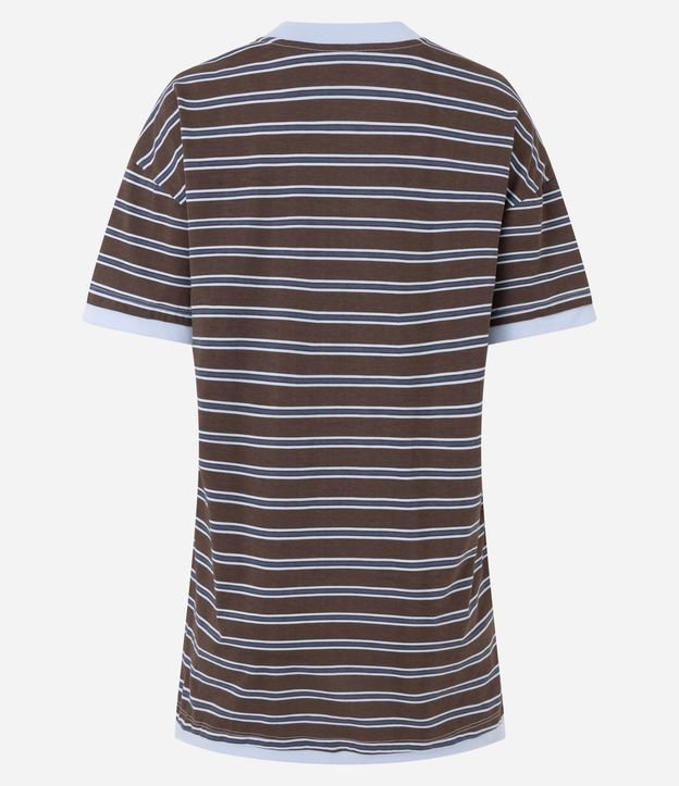 Camisón Corta en Algodón con Estampa Rayada 5