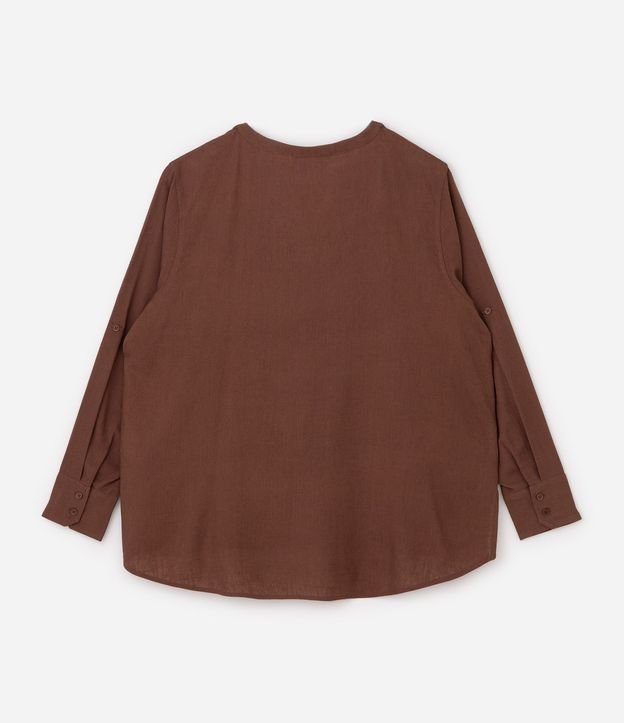 Camisa en Viscosa y Lino con Cuello Padre Curve & Plus Size 6