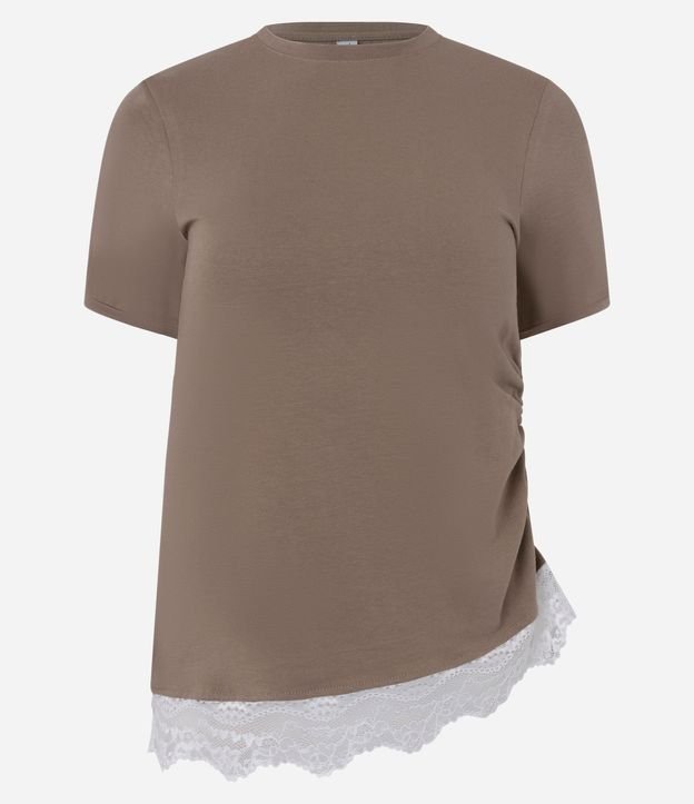 Blusa en Algodón con Encaje Asimétrico en el Bajo y Lateral Torcida 5