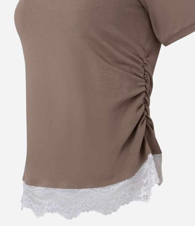 Blusa en Algodón con Encaje Asimétrico en el Bajo y Lateral Torcida 6