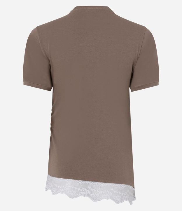 Blusa en Algodón con Encaje Asimétrico en el Bajo y Lateral Torcida 7