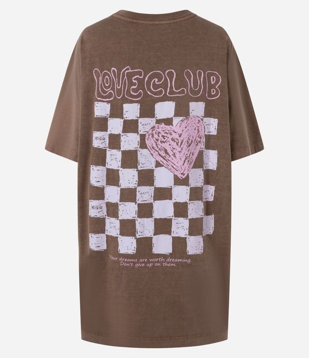 Camisón Corto Desteñido con Estampado de Corazón y Lettering 5