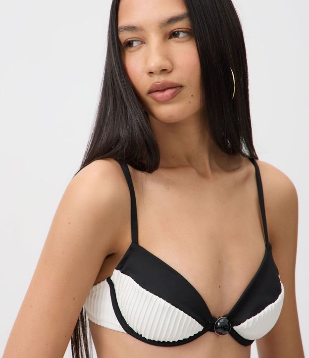 Bikini Top Media Taza con Estampado Color Block