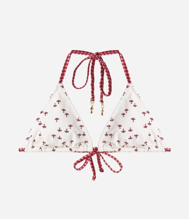 Bikini Top Triangular Fruncido con Estampado de Hongos 5