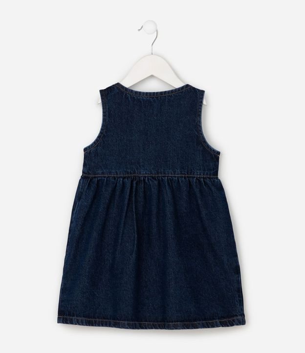 Vestido Jeans Infantil con Bordado y Botones - Talle 1 a 6 años 3