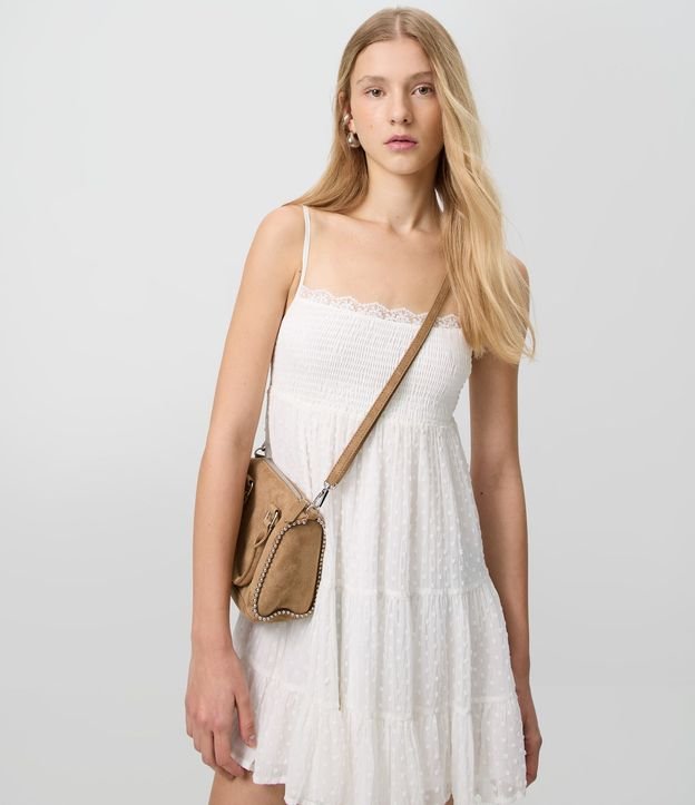 Cartera Satchel en Gamuza con Asa Larga Desmontable 2