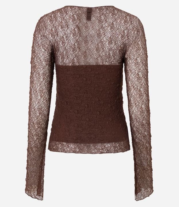 Blusa Manga larga Texturizada con Manga Evasê y Transparencia 7
