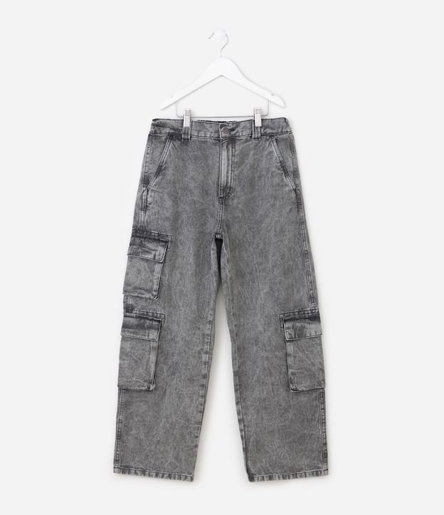Pantalón Infantil Cargo Jeans con Bolsillos Laterales – Talle 5 a 14 años 2