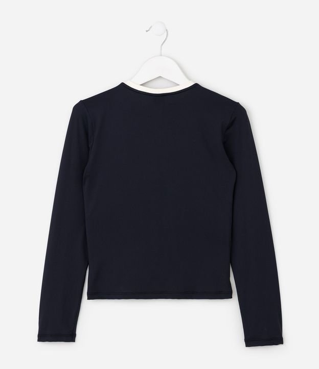 Remera Slim en Poliamida con Lettering y Cuello Contrastante - Talle 5 a 16 años 3