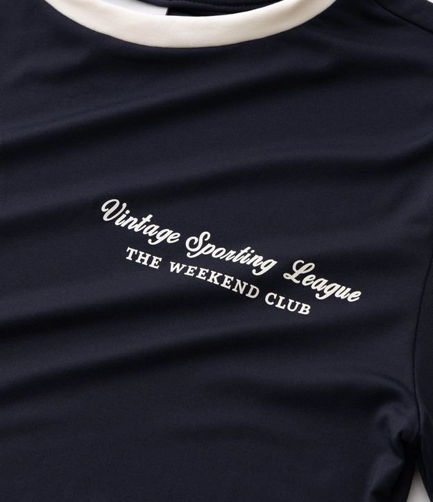 Remera Slim en Poliamida con Lettering y Cuello Contrastante - Talle 5 a 16 años 5