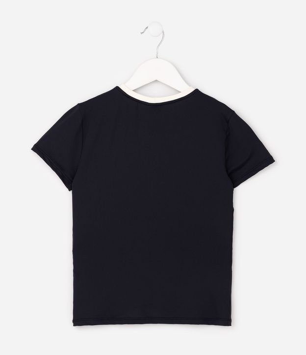 Remera Slim en Poliamida con Lettering y Cuello Contrastante - Talle 5 a 16 años 3
