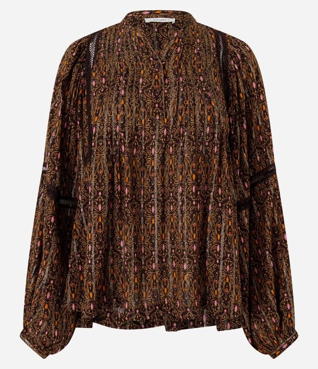 Blusa en Viscosa con Estampado Paisley y Mangas Abullonadas 5