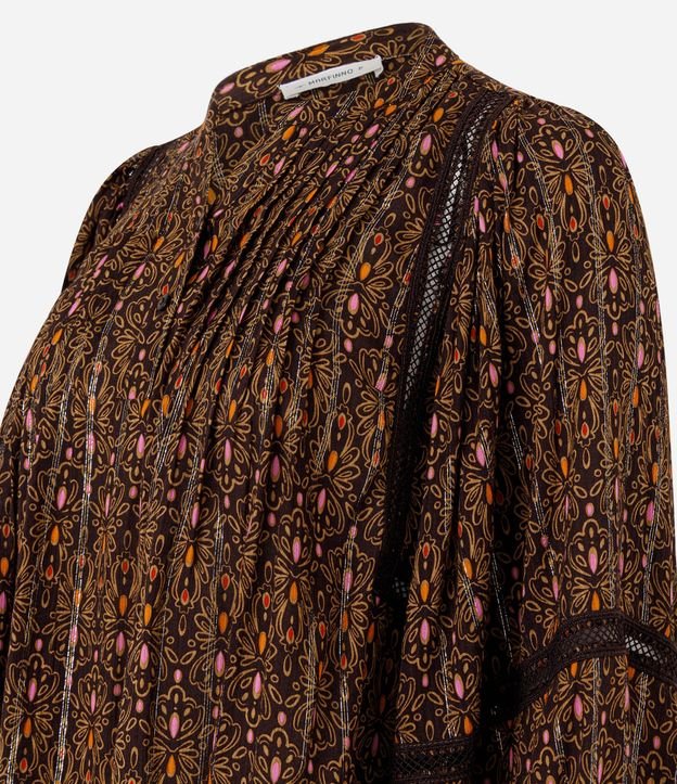 Blusa en Viscosa con Estampado Paisley y Mangas Abullonadas 6