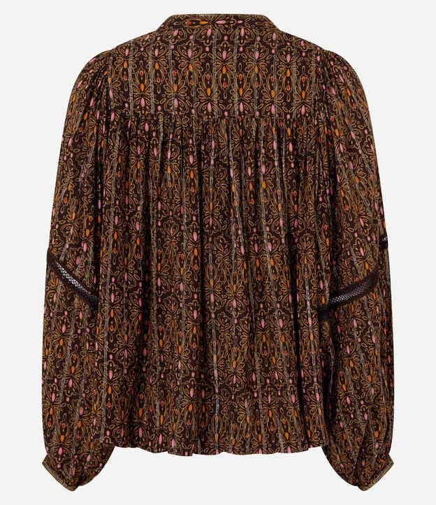 Blusa en Viscosa con Estampado Paisley y Mangas Abullonadas 7