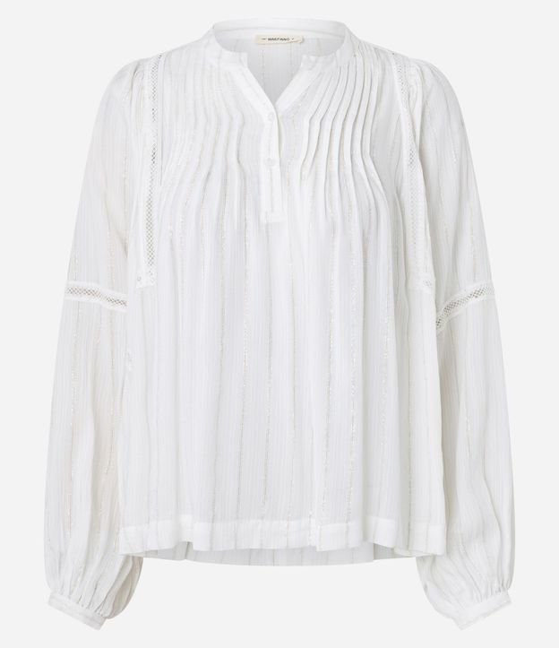 Blusa en Viscosa con Entremedios y Mangas Abullonadas 5