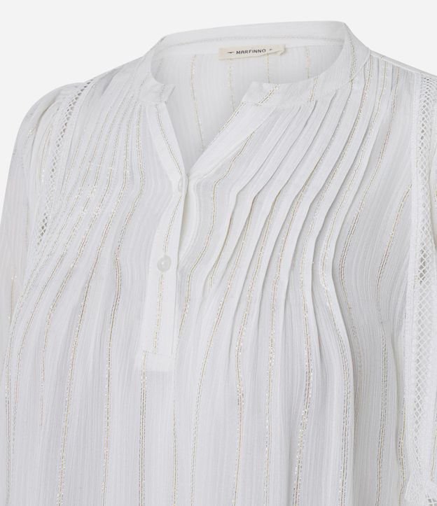 Blusa en Viscosa con Entremedios y Mangas Abullonadas 6