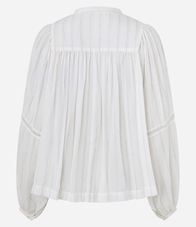 Blusa en Viscosa con Entremedios y Mangas Abullonadas 7