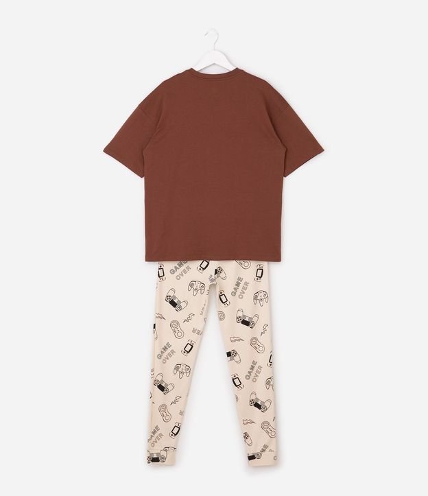 Pijama Infantil en Algodón con Estampado Gamer y Pantalón Estampada - Talle 7 a 16 años 3