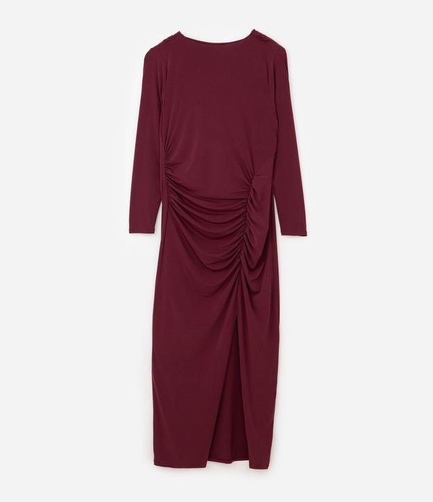 Vestido Midi en Poliamida con Fruncido Lateral y Escote Degagê Curve & Plus Size 5
