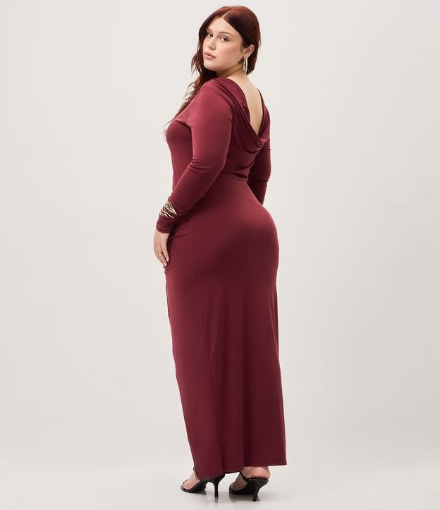 Vestido Midi en Poliamida con Fruncido Lateral y Escote Degagê Curve & Plus Size 4