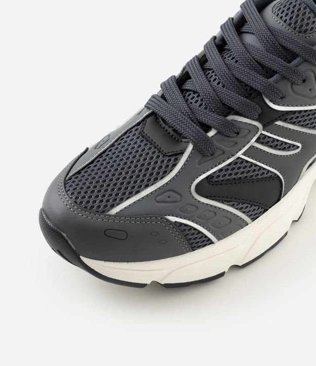 Championes Dad Sneaker Mix de Materiales Contrastantes 5