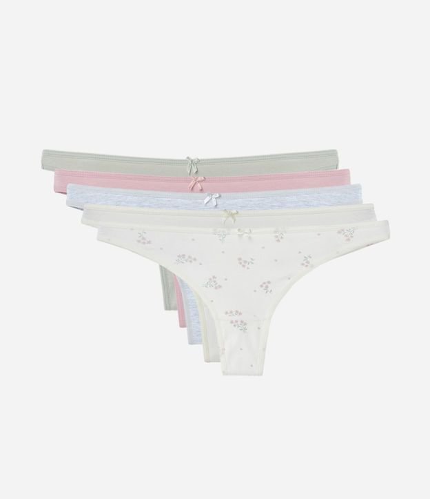 Kit 05 Bombachas Bikini Hilo Doble en Algodón