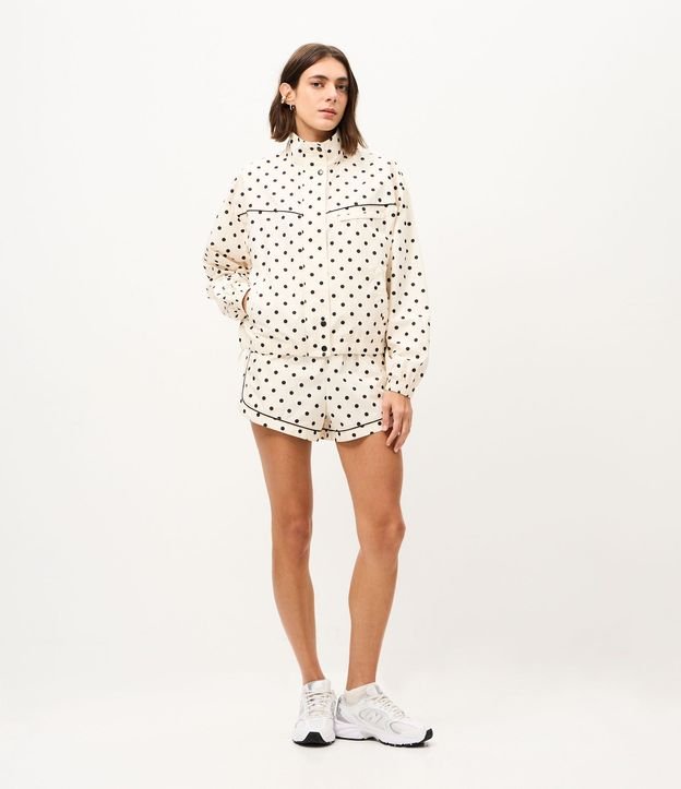 Campera Rompe Viento Deportivo con Estampa de Lunares