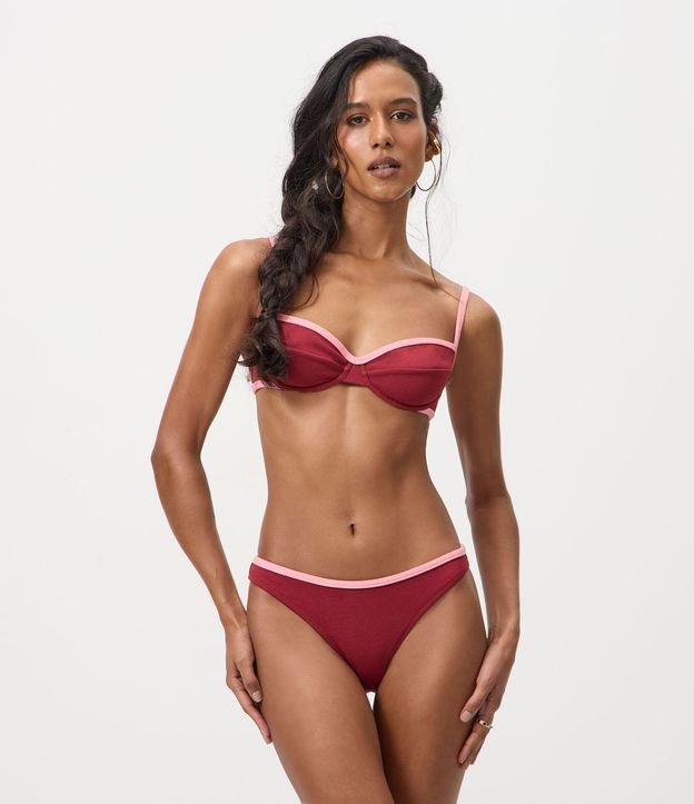 Bikini Bombacha Básica en Crepé con Bies Contrastante 1