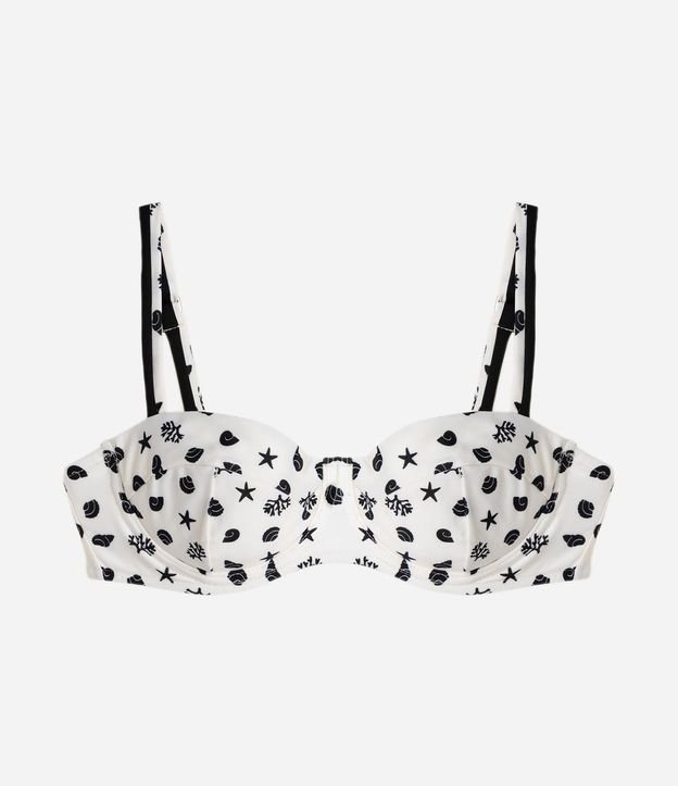 Bikini Top Media Taza en Microfibra con Estampado Caracolas 5