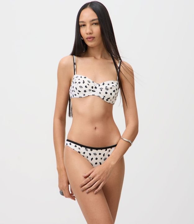 Bikini Top Media Taza en Microfibra con Estampado Caracolas 2