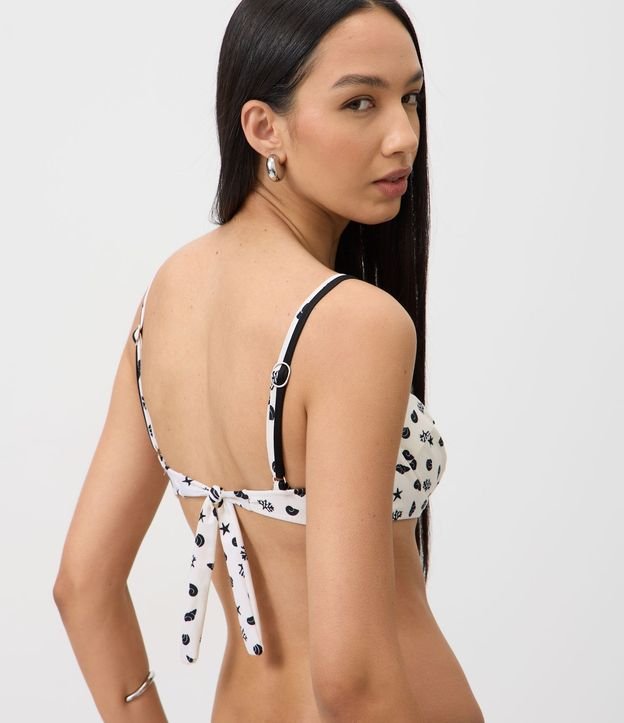 Bikini Top Media Taza en Microfibra con Estampado Caracolas 4