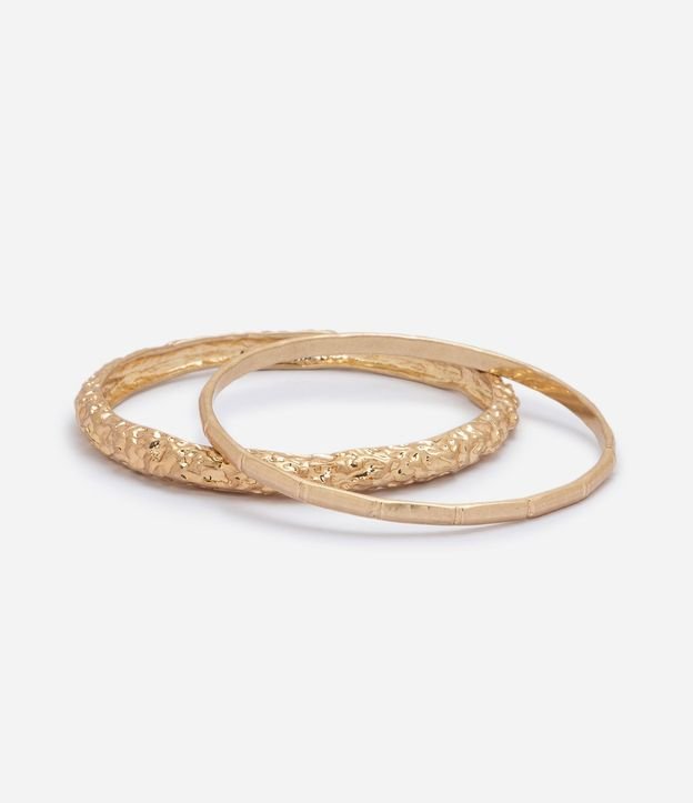 Kit de 02 Braceletes Bangle con Acabado Martillado 2